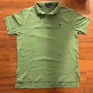 Ralph Lauren Polo shirt green with purple logo